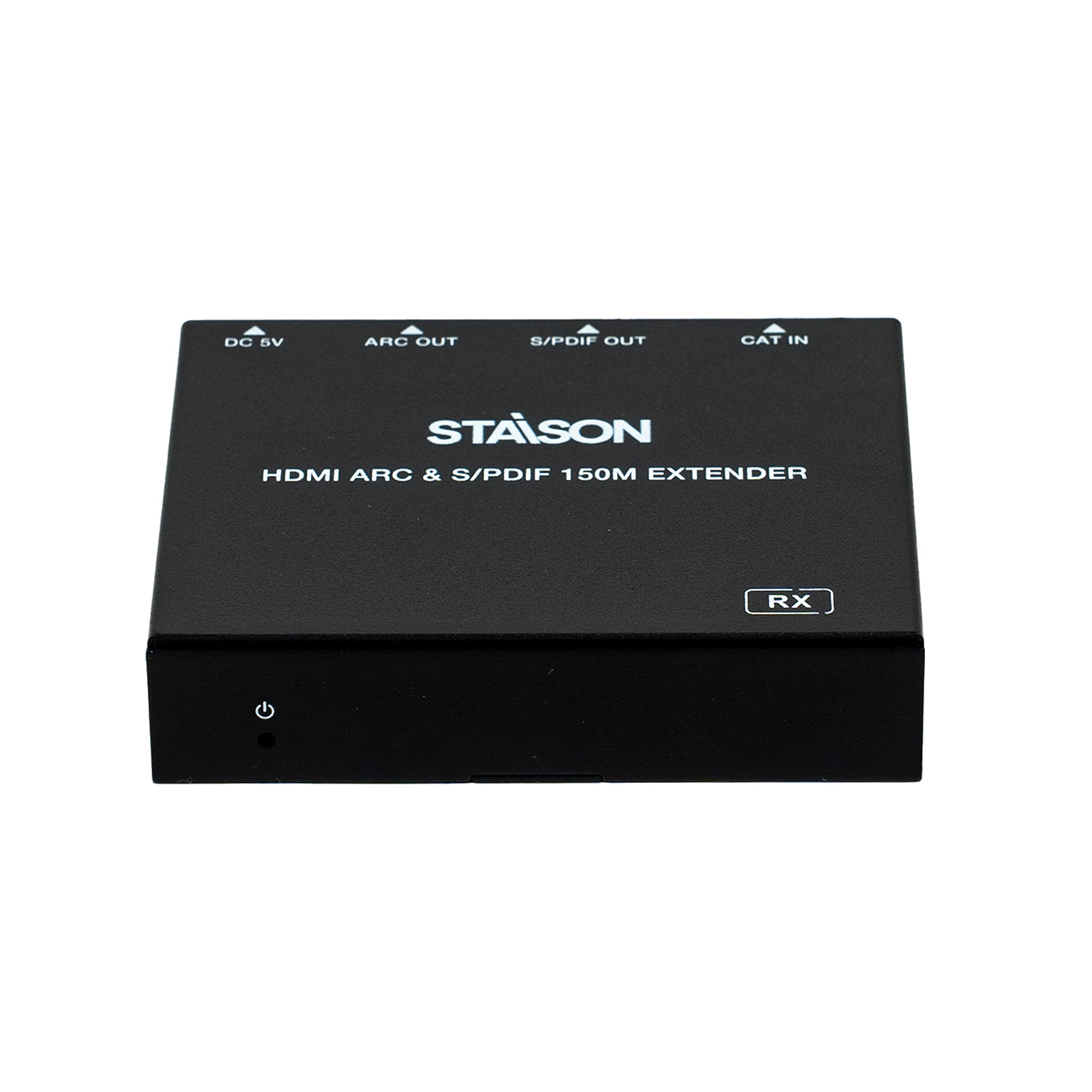 Black Stason HDMI ARC & S/PDIF 150M Extender on a white background