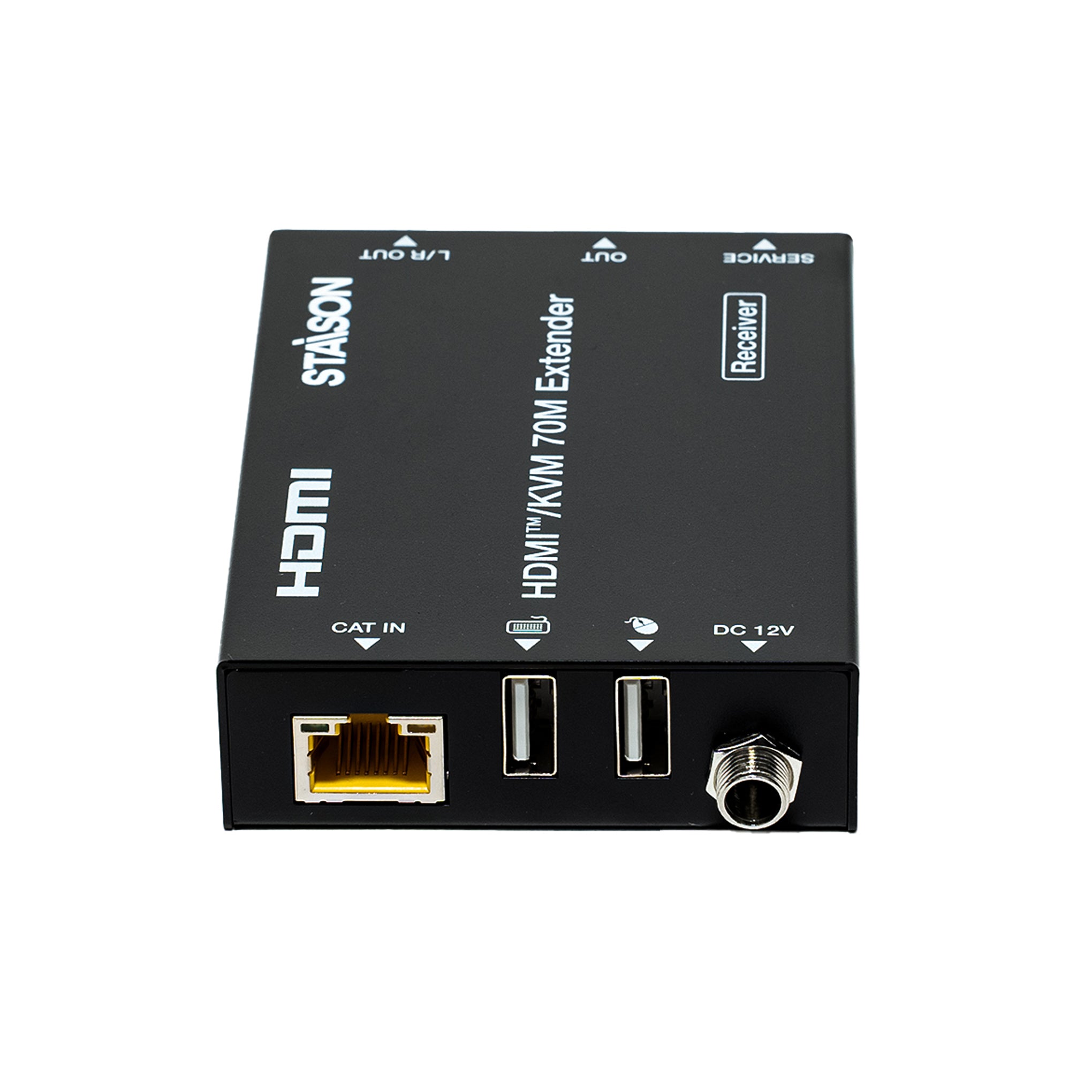 HDMI/KVM 70M Extender receiver on a white background