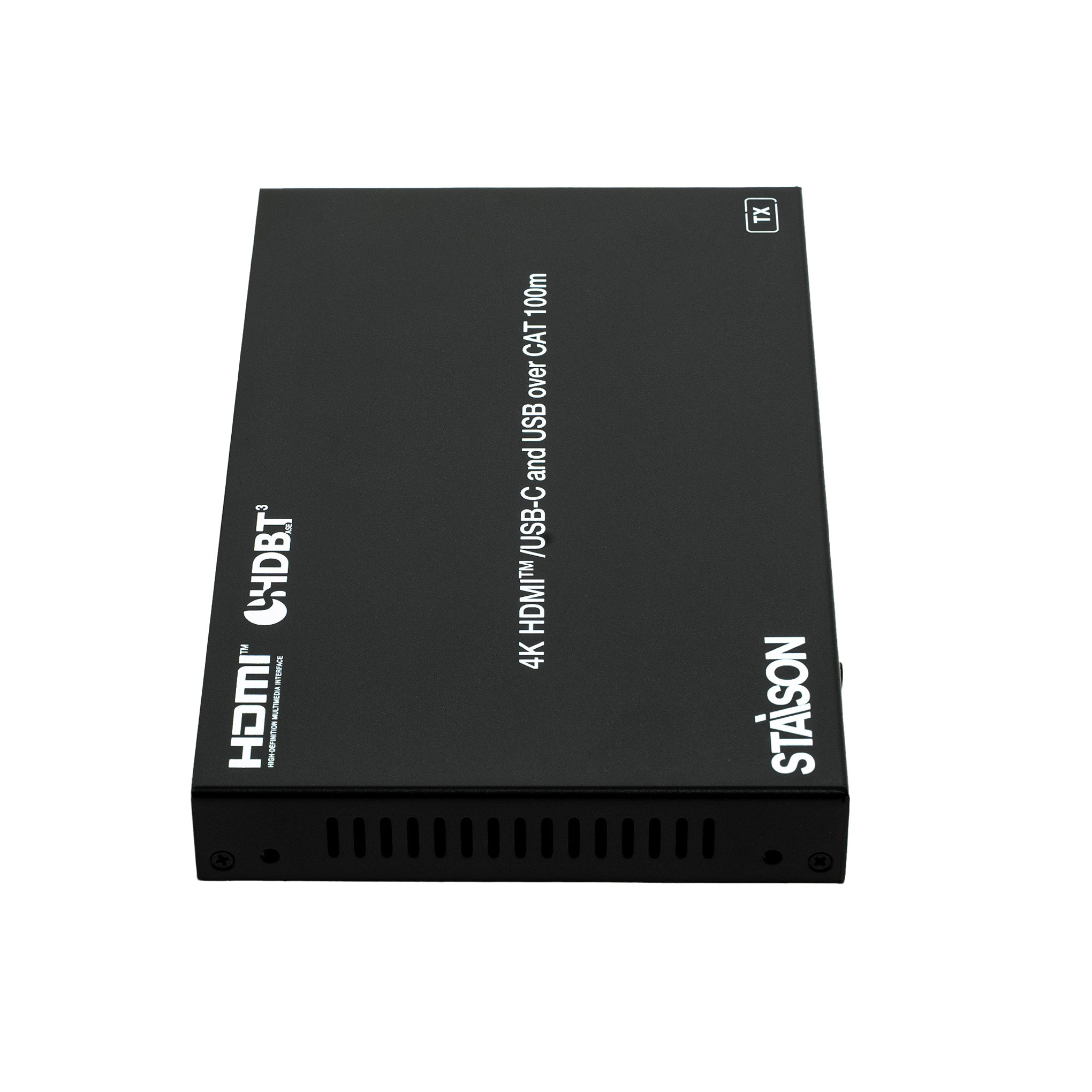 Black electronic device with 'STASION' branding on a white background
