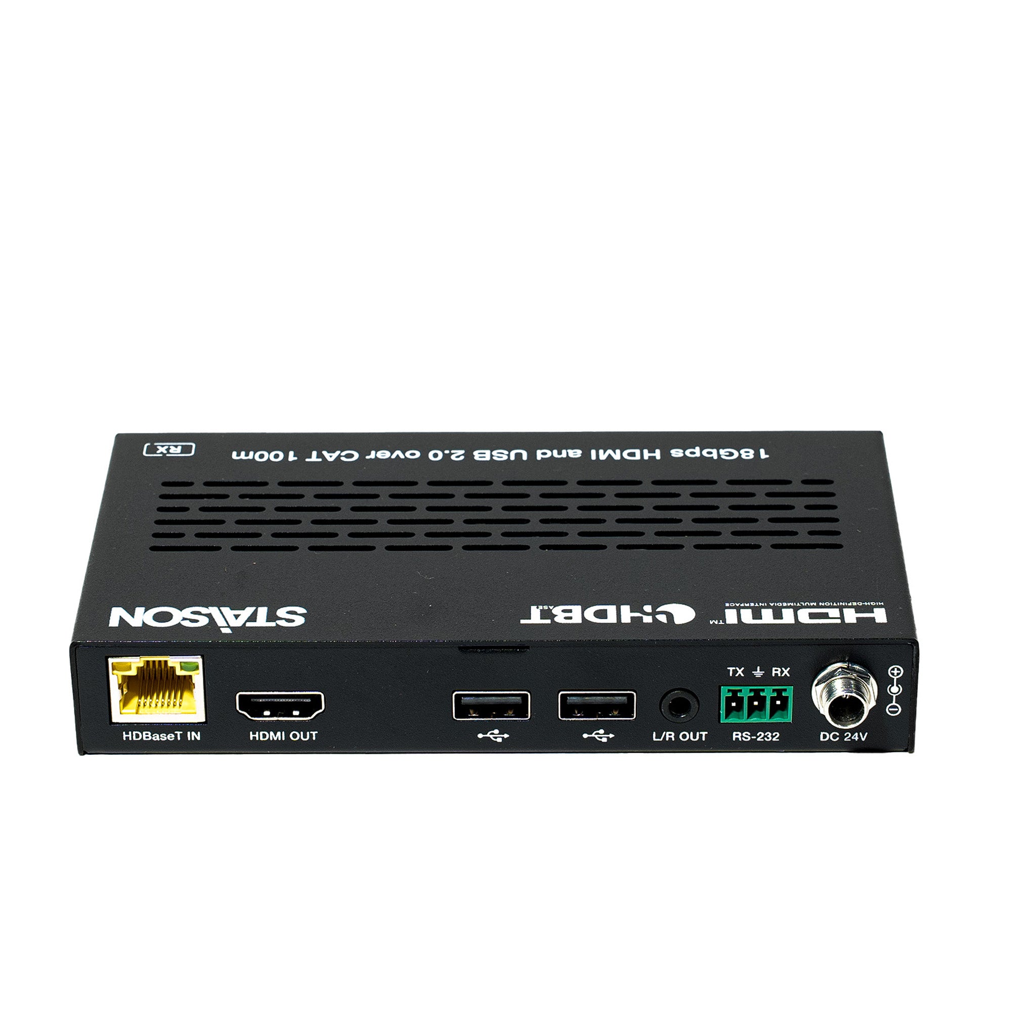 Black electronic device with multiple ports and STAISON branding on a white background