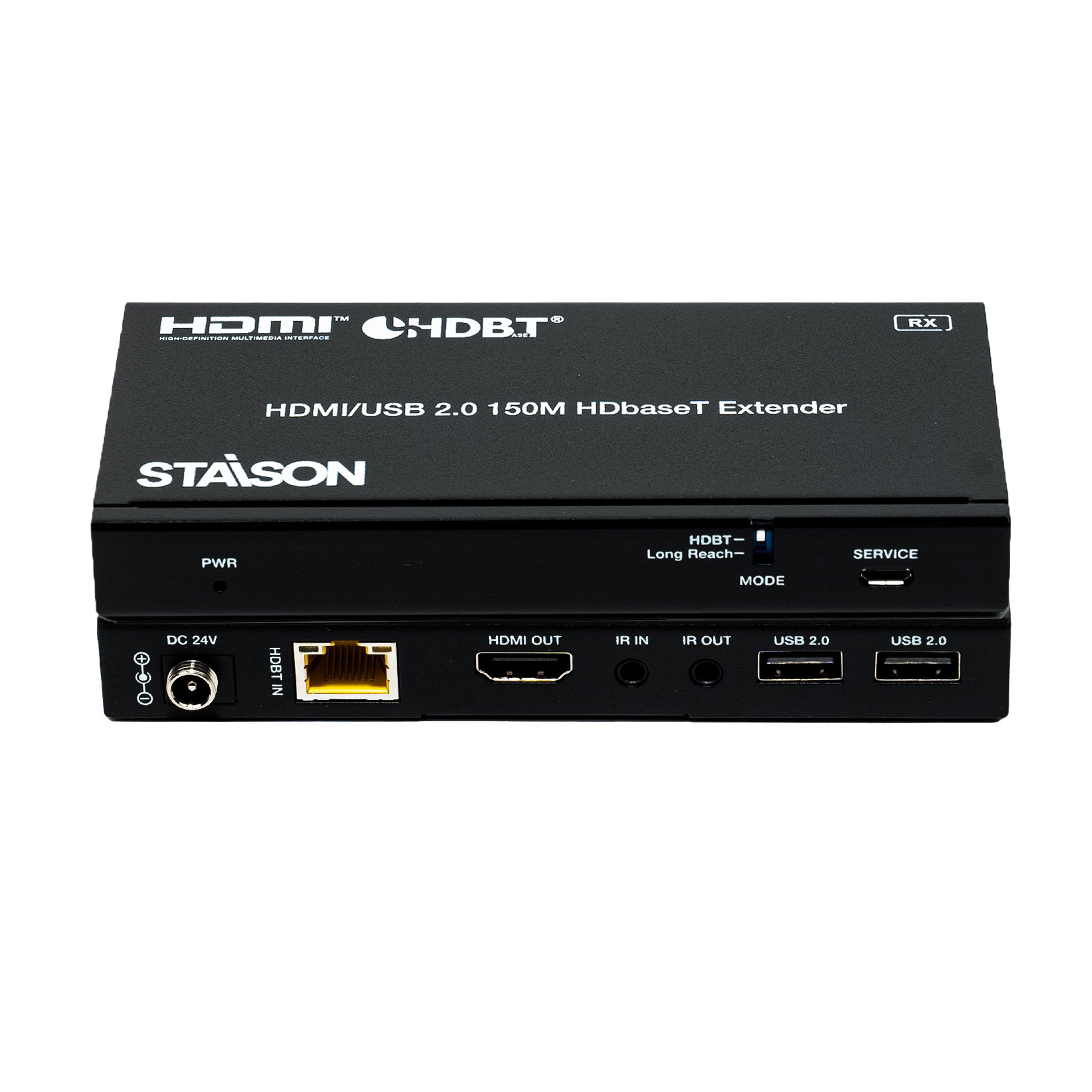 HDMI and USB extender device with Staison branding on a white background