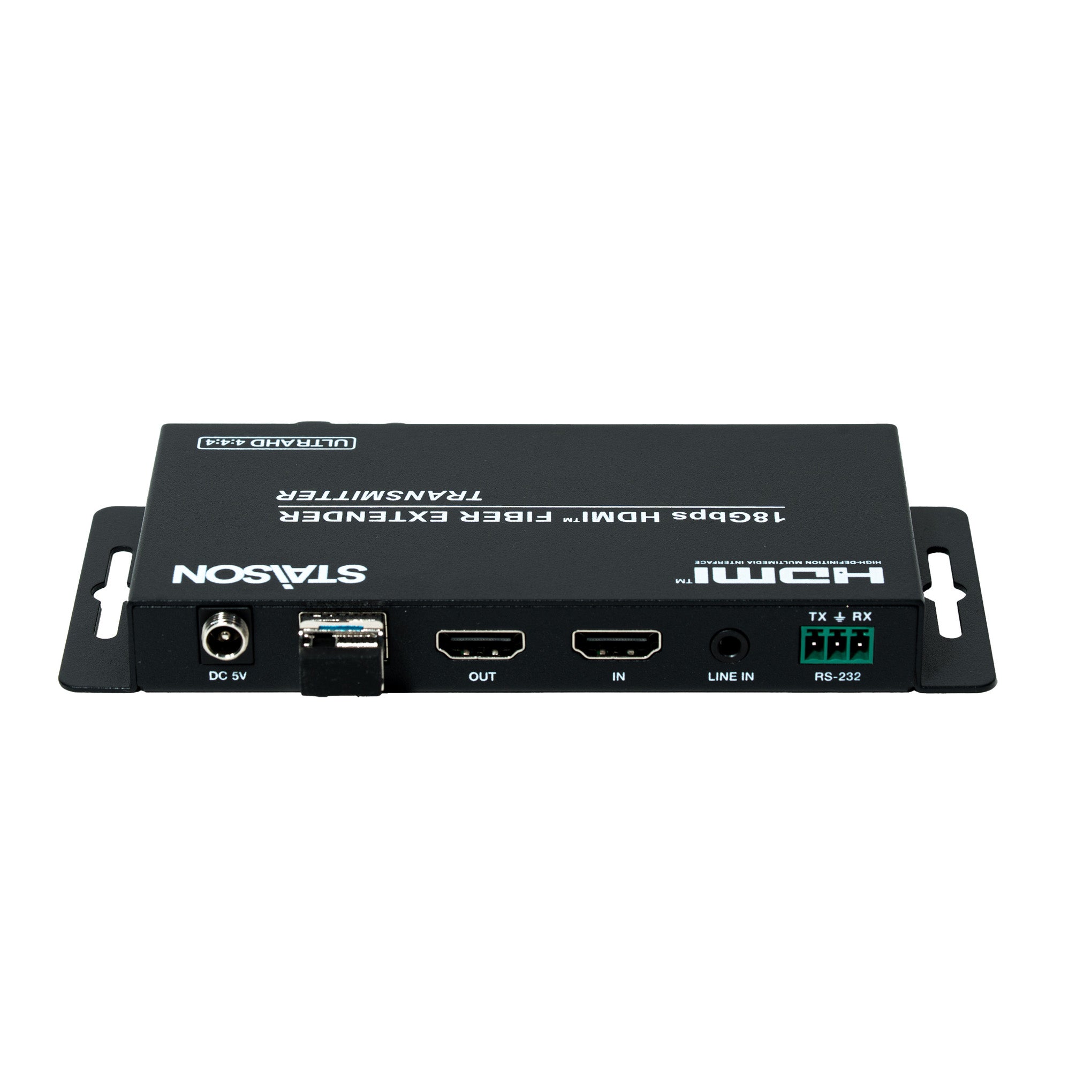 HDMITM fiber extender on a white background