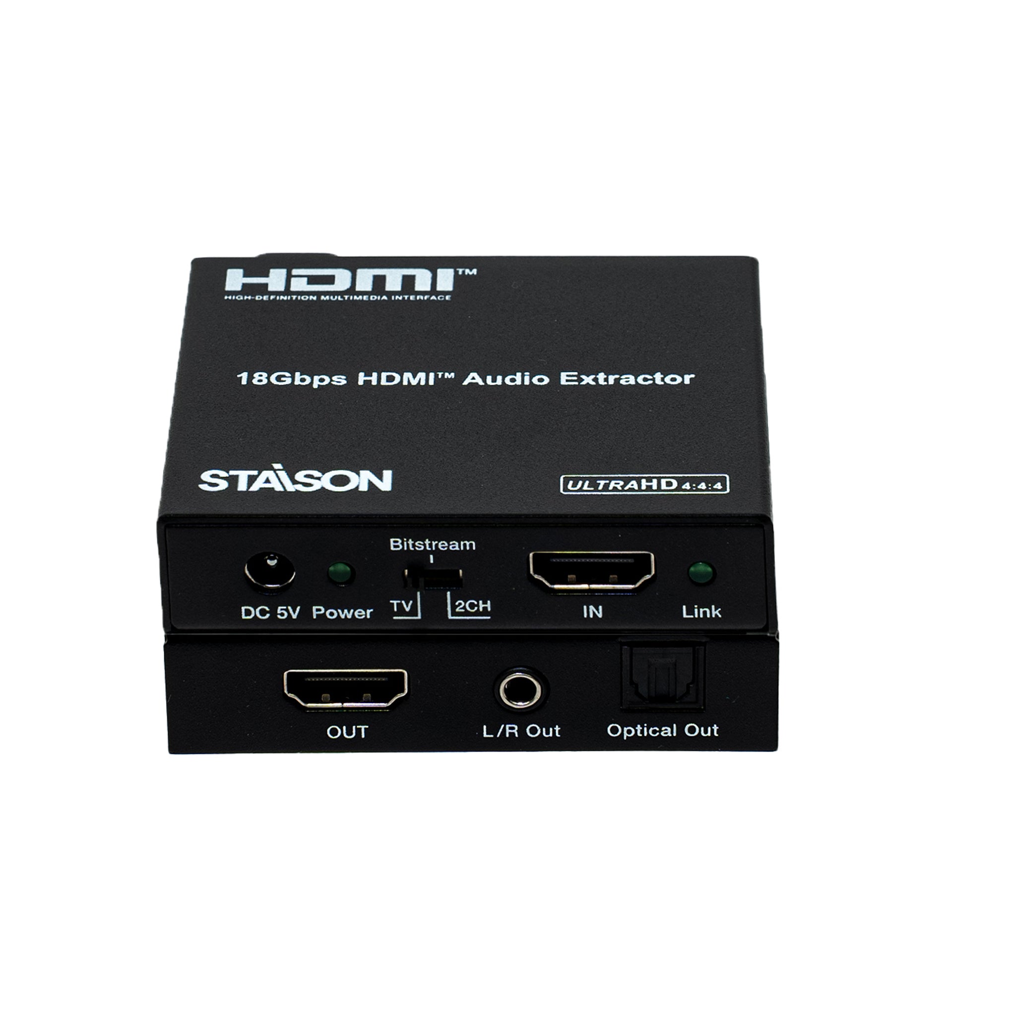 18 Gbps HDMI Audio Extractor with STAISON branding on a white background. 