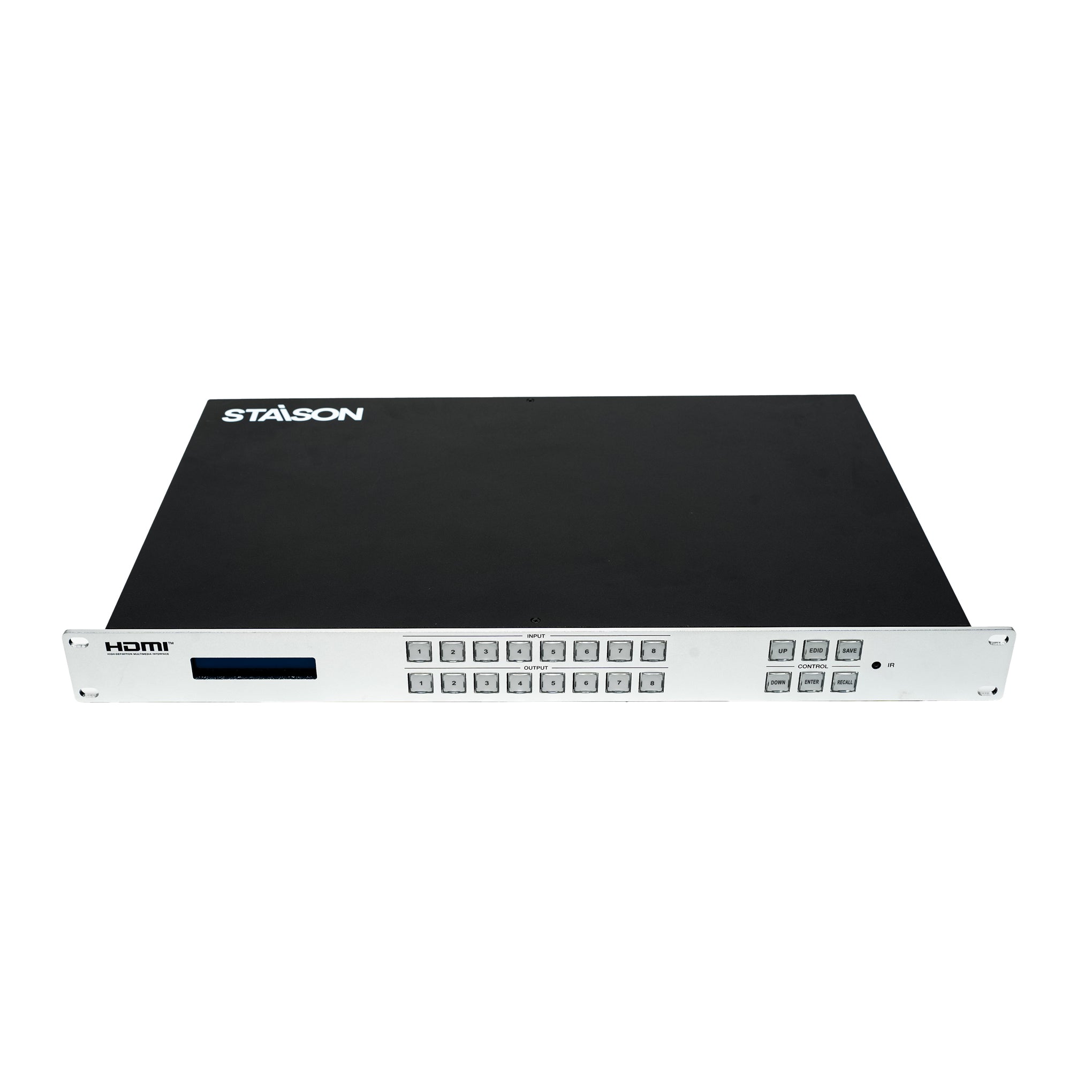 8*8 HDMI matrix switch with staison branding on a white background 