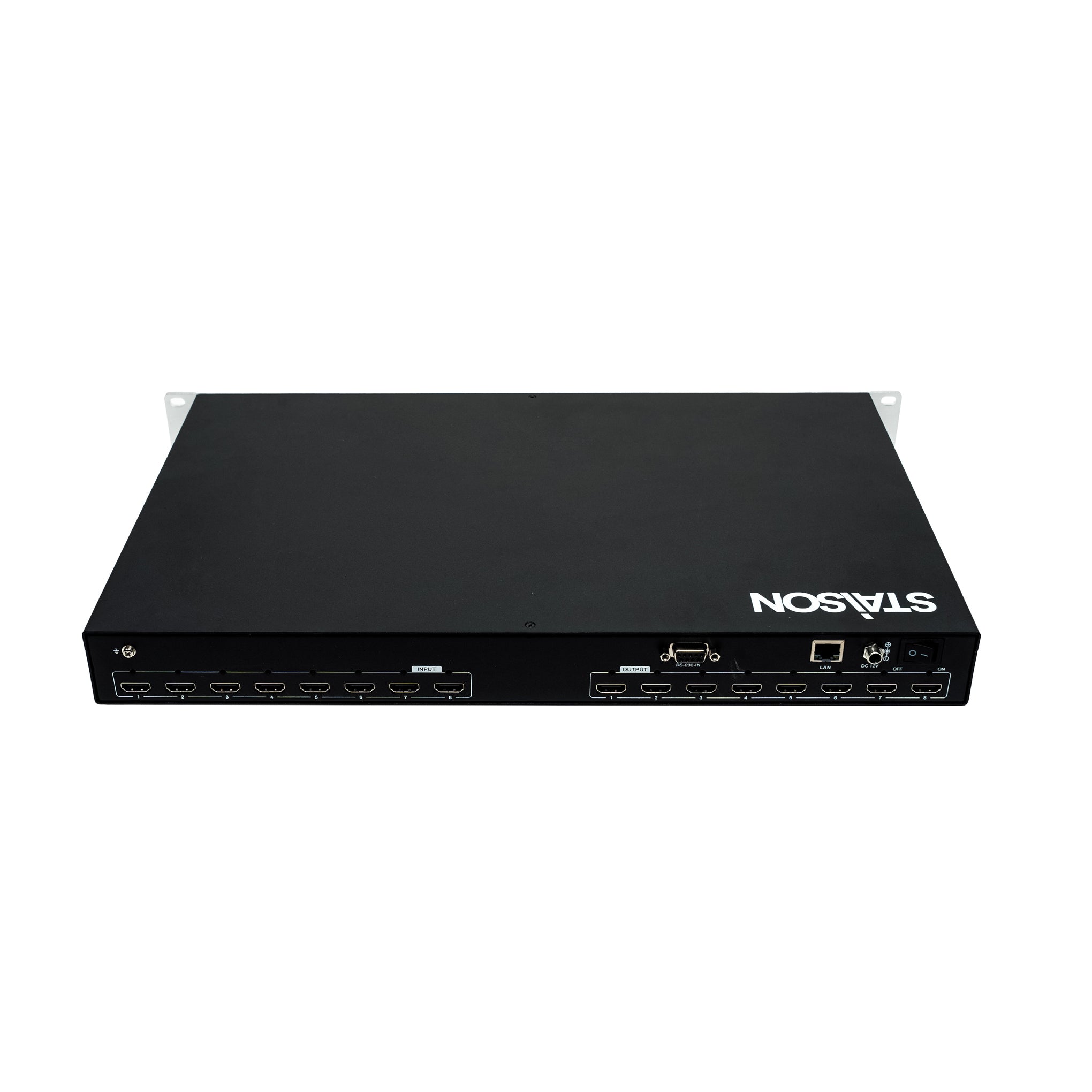 black device with multiple inputs and equal outputs  with STAISON  bran di ng in a white background  