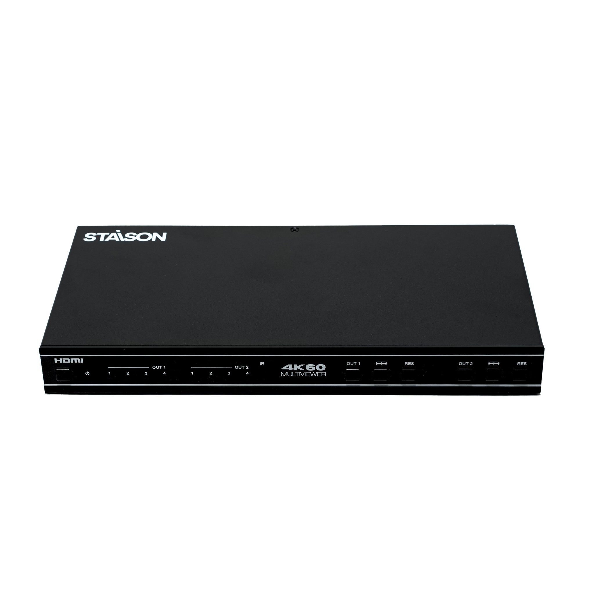 4K60 Multiview  Black electronic device with Stasion branding on a white background.