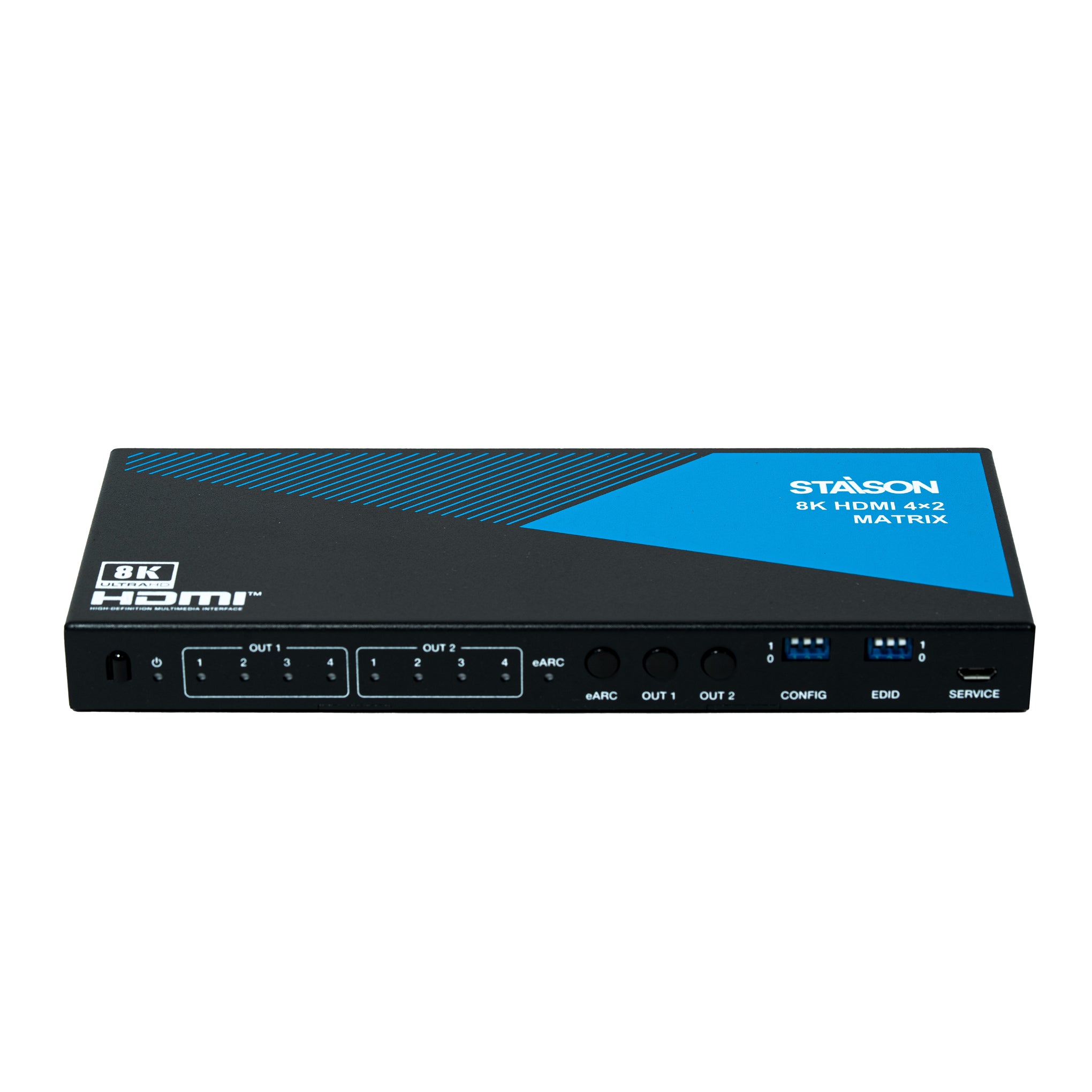 Stagon 8K HDMI matrix switcher on a white background