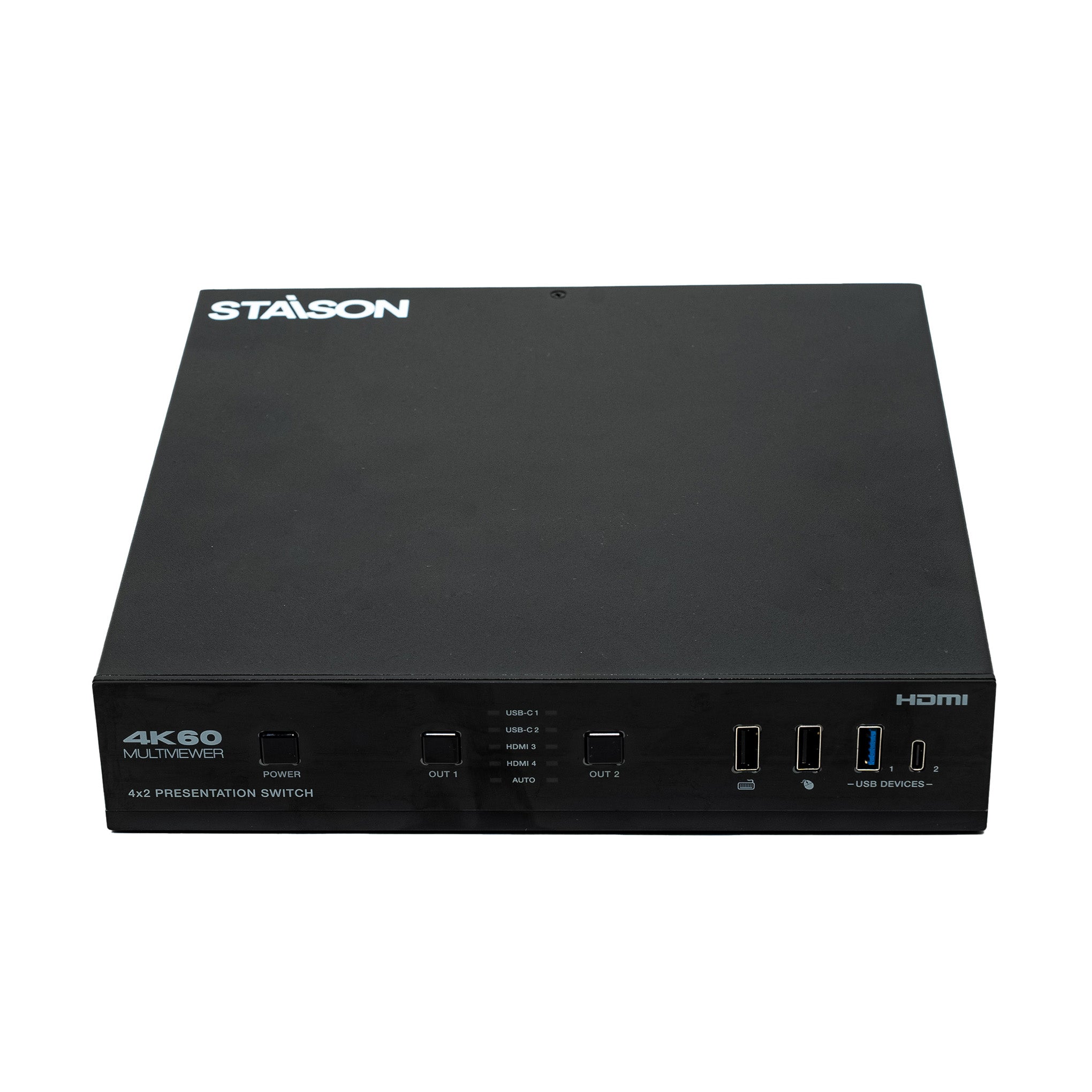 Black Staison 4K60 presentation switcher on a white background