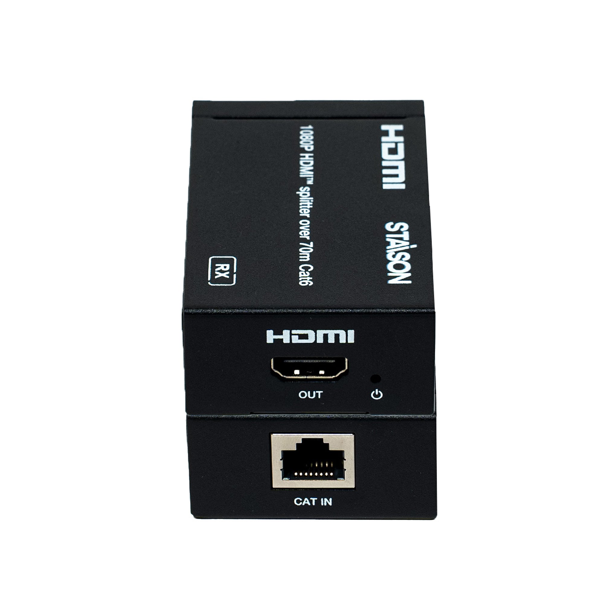 HDMI splitter device on a white background