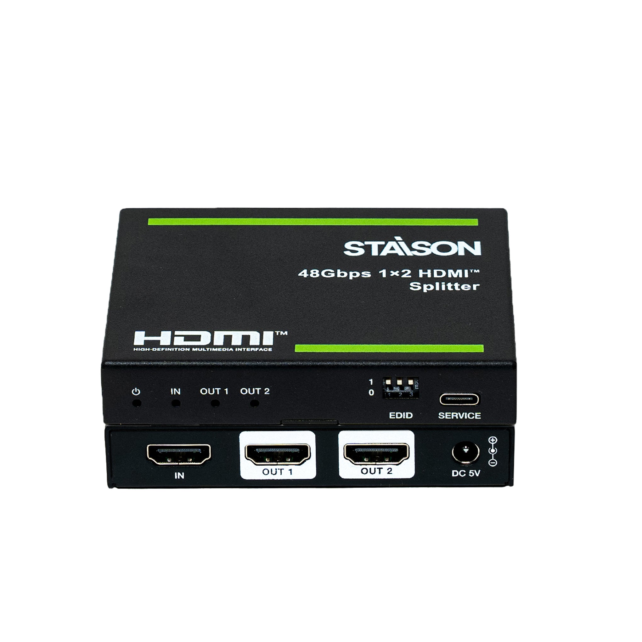 Stasoen HDMI splitter with staison branding on a white background
