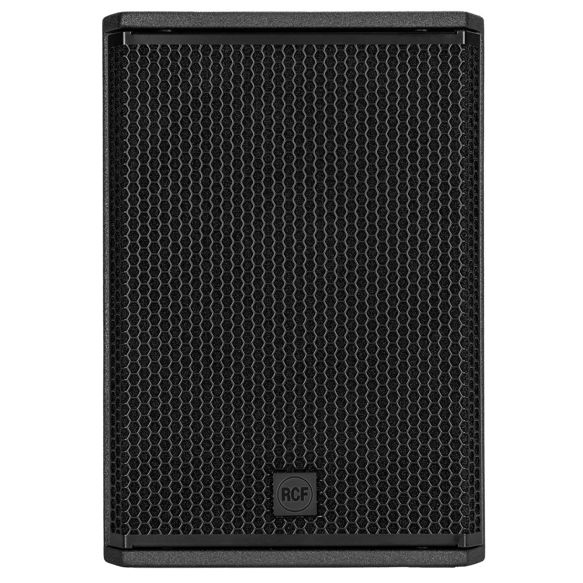 RCF SUB 702-AS MK3 active subwoofer front view showing 12 inch woofer cabinet