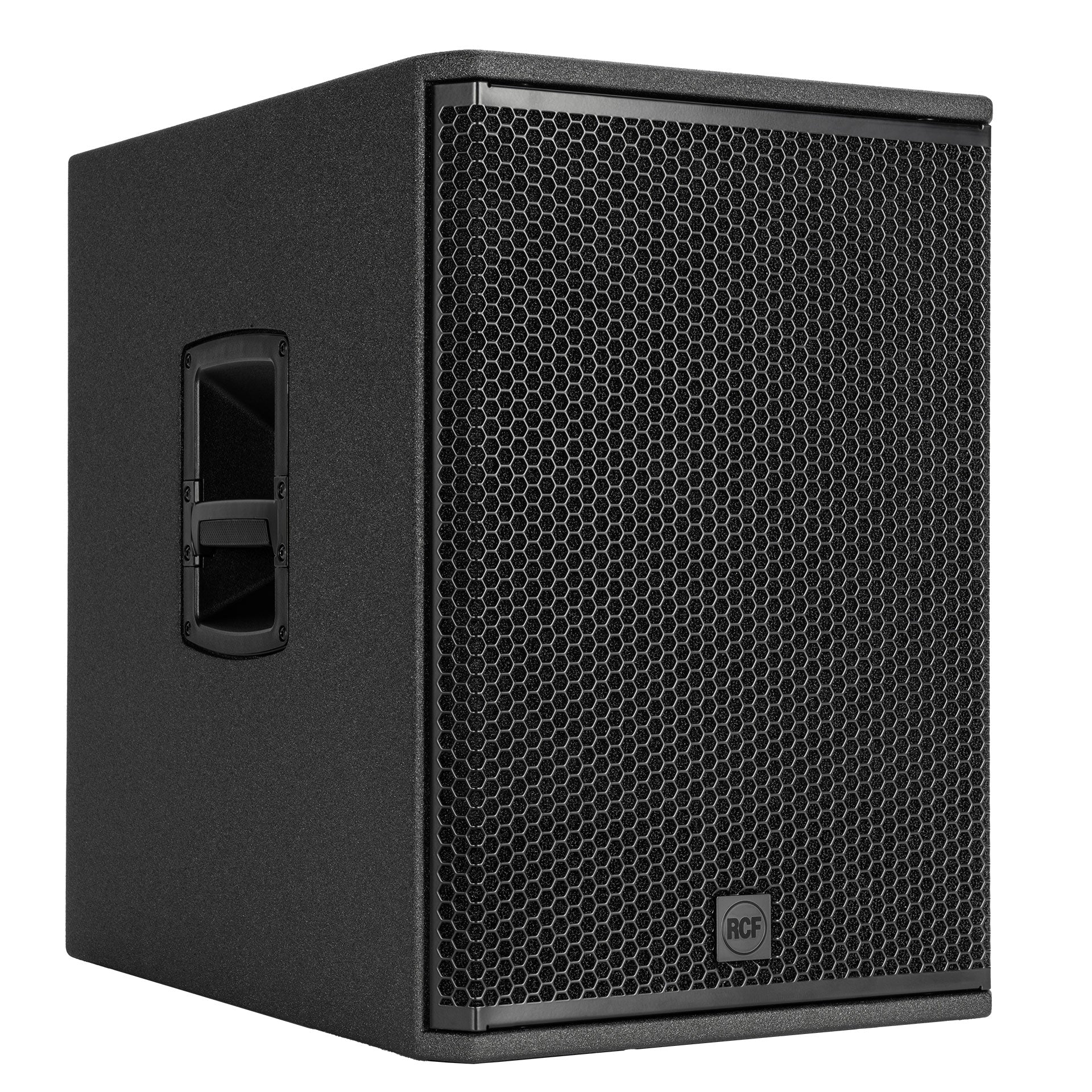 RCF SUB 705-AS MK3 Active Subwoofer right side view showing Baltic birch cabinet profile