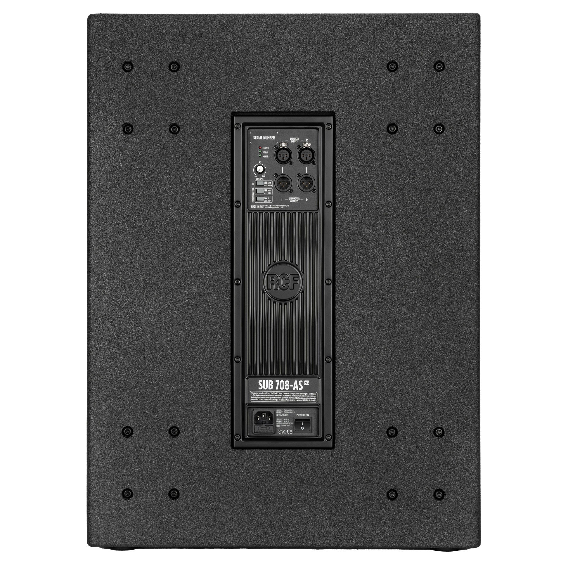 RCF SUB 708-AS MK3 Subwoofer - Back  Side Profile View