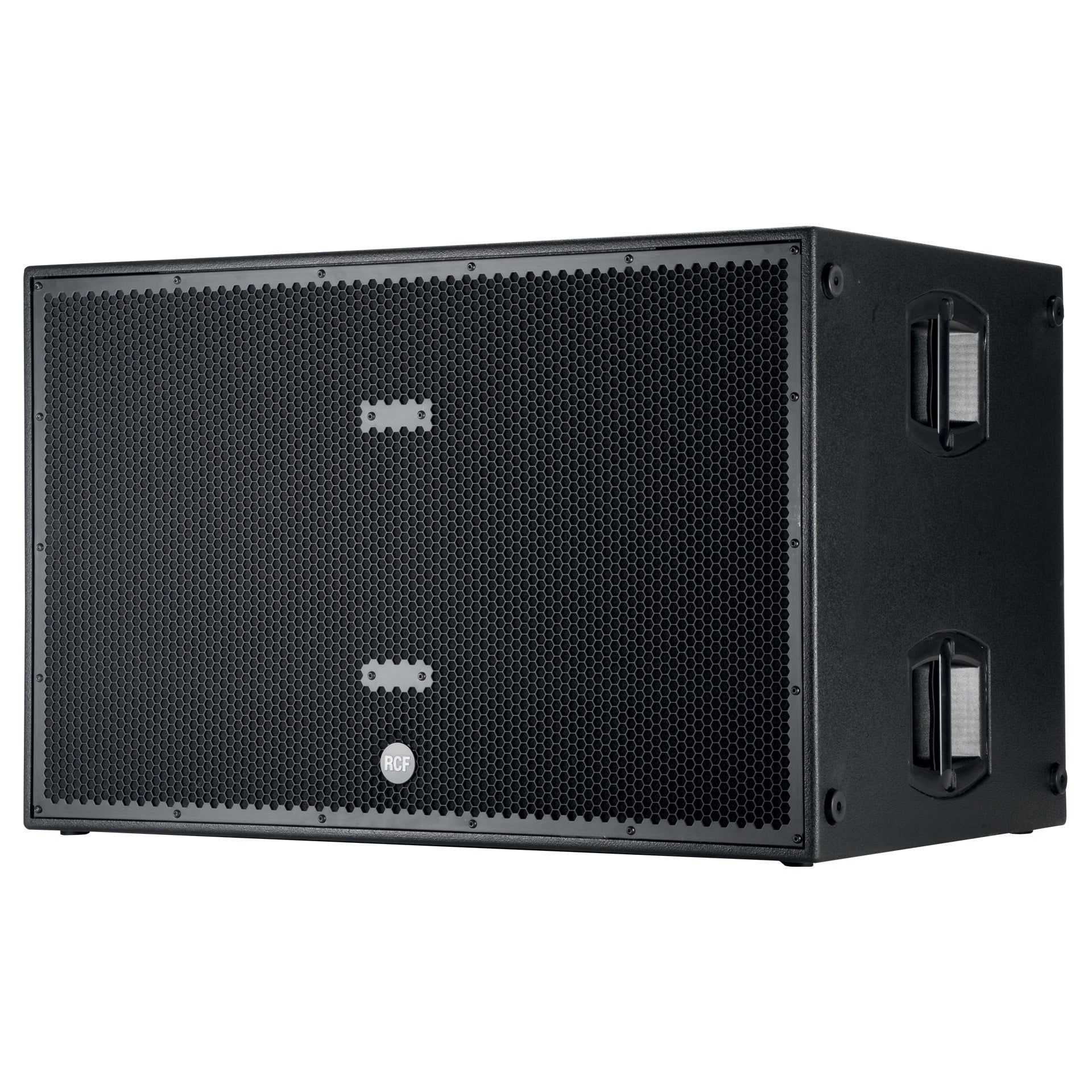 RCF SUB 8006-AS subwoofer left side view showing cabinet profile