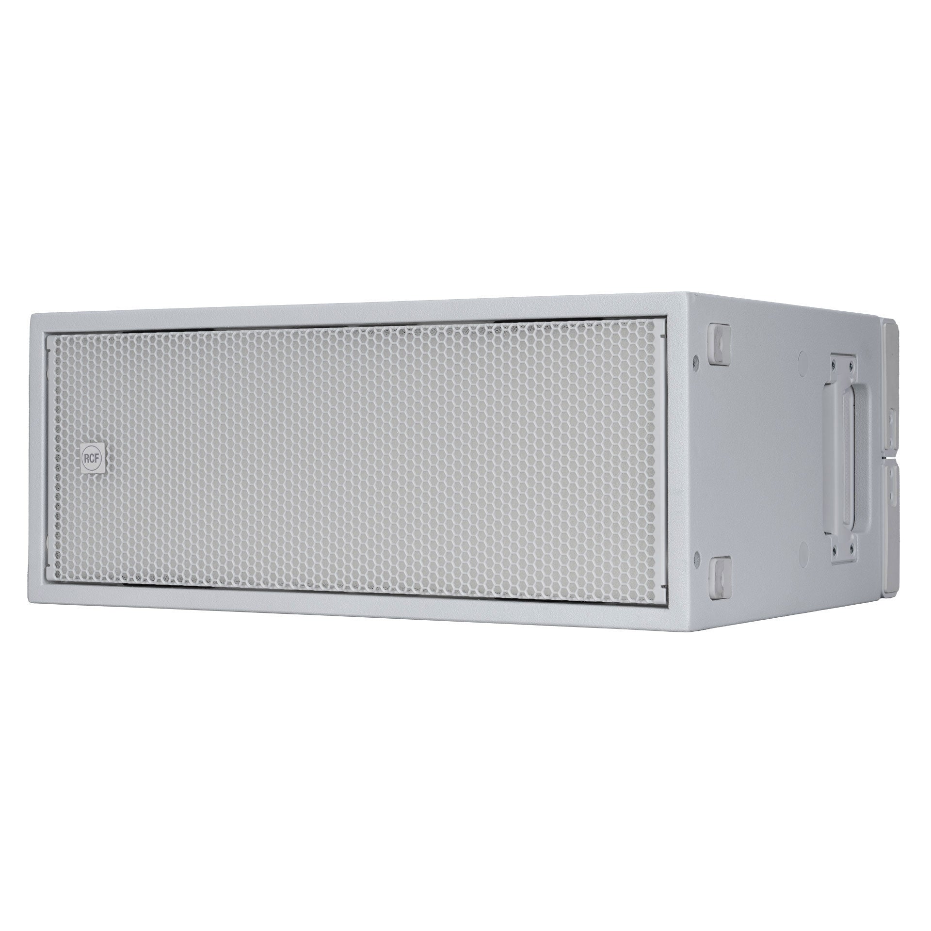 RCF SUB 808-AS subwoofer left side view showing cabinet profile-White