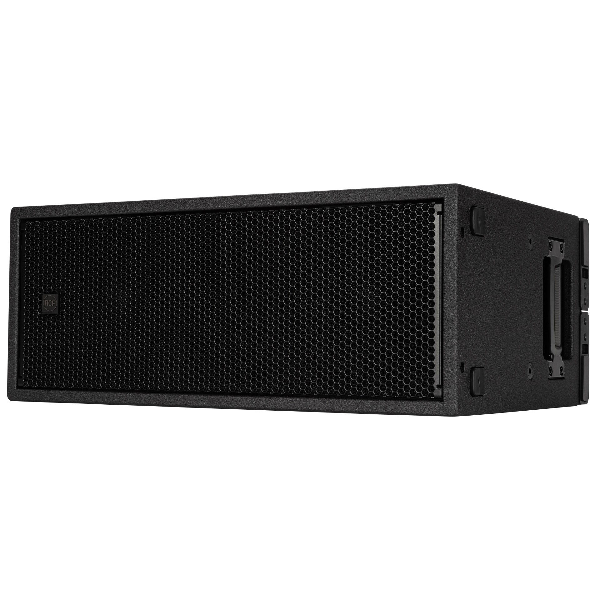 RCF SUB 808-AS subwoofer left side view showing cabinet profile