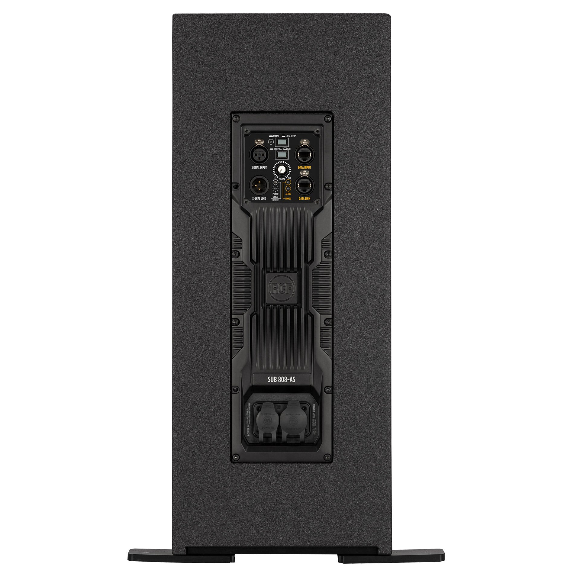 RCF SUB 808-AS rear panel with amplifier module