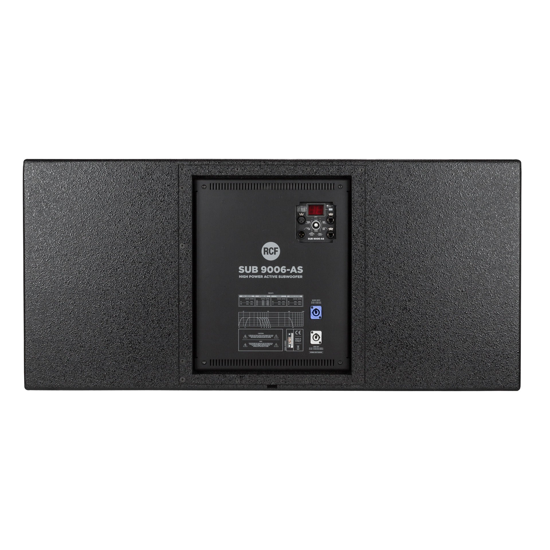 RCF SUB 9006-AS rear panel with amplifier module