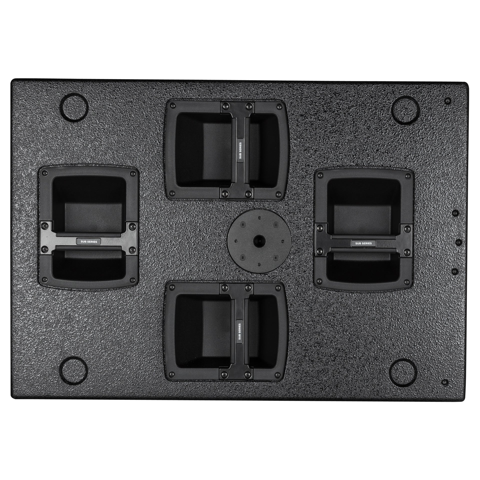 RCF SUB 9006-AS active subwoofer top view with M20 pole mount socket