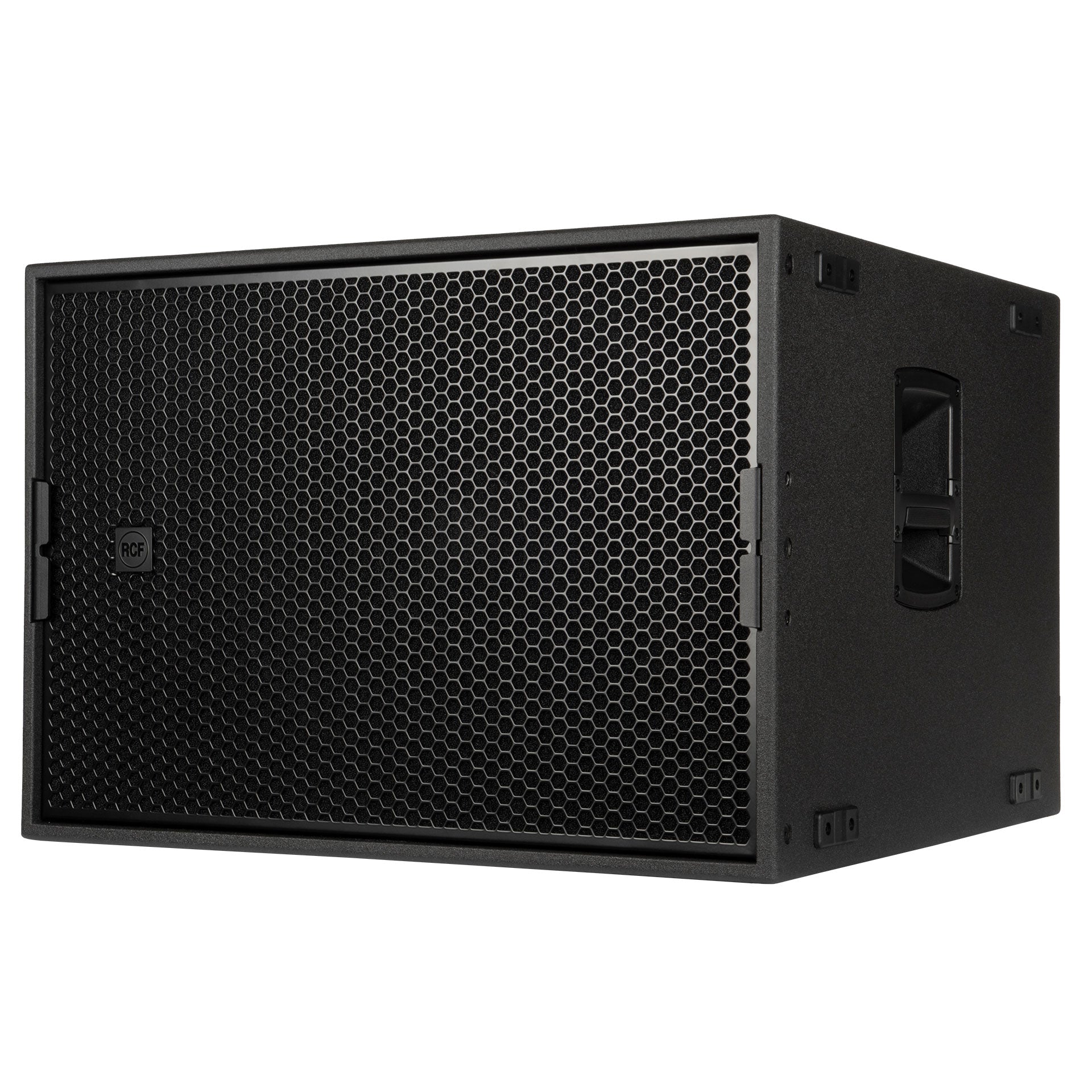 RCF SUB 9019-AS subwoofer left side view showing cabinet profile