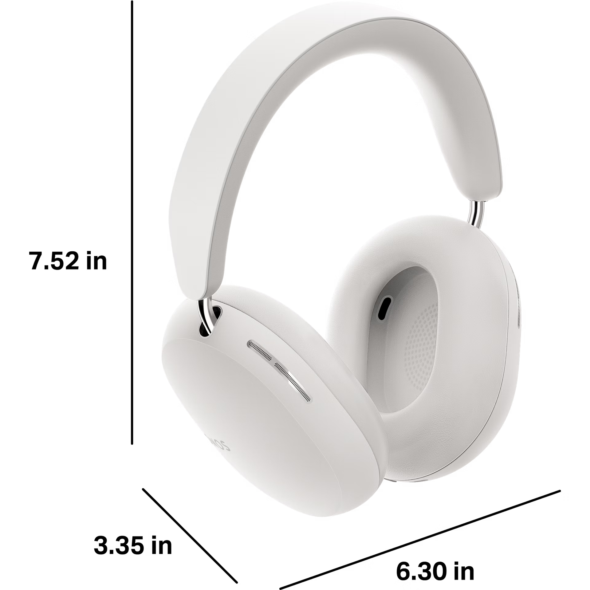 Sonos Ace white headphones side profile showing premium steel and aluminium headband construction