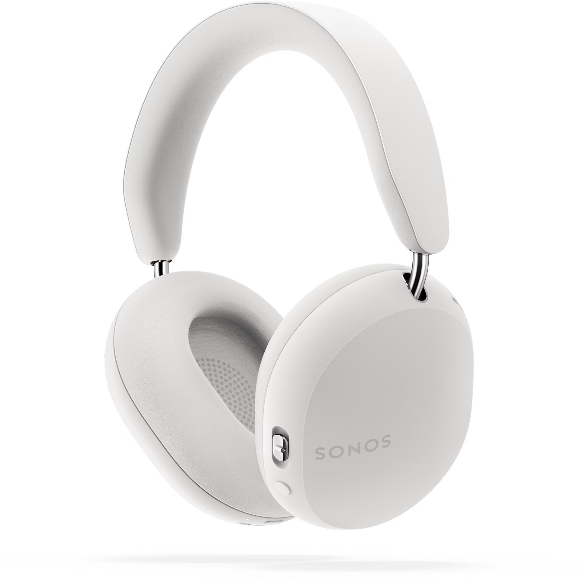 Sonos Ace white headphones folded flat for travel showing compact portable carry configuration