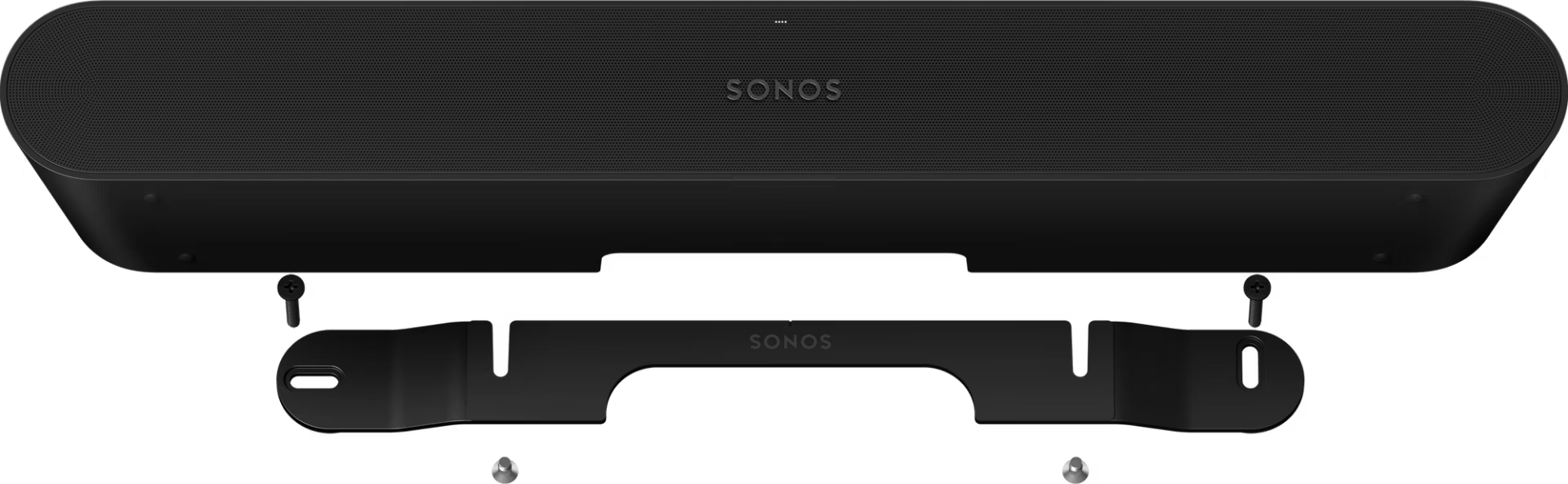 Sonos Ray wall mount in black — elegant official wall-mount accessory for Sonos Ray smart soundbar