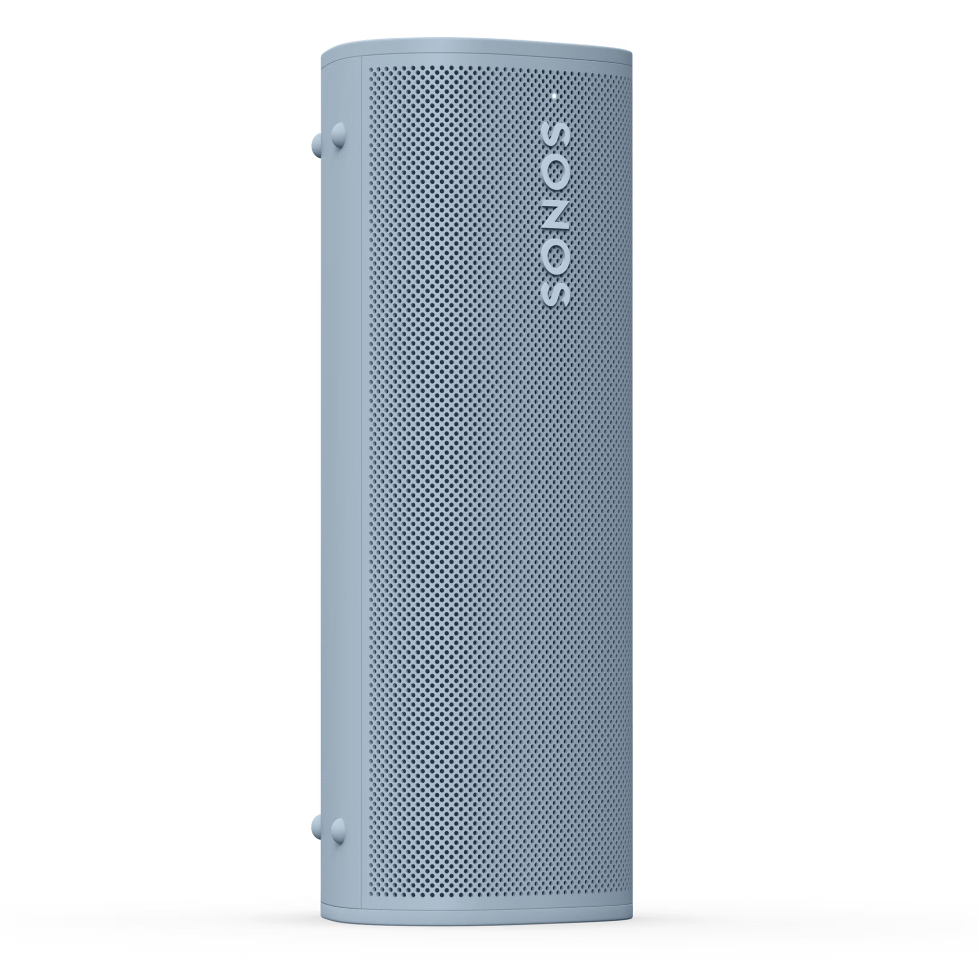 Macro shot of Sonos Roam 2 Blue touch controls and volume buttons on top surface