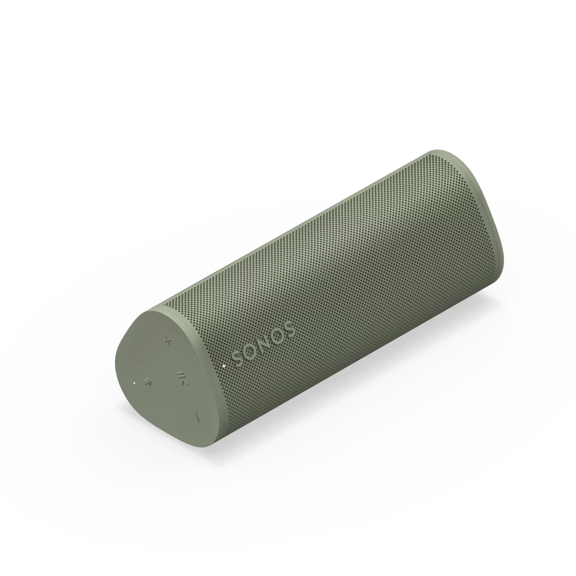 Top-down view of Sonos Roam 2 Green showing touch control buttons and power key