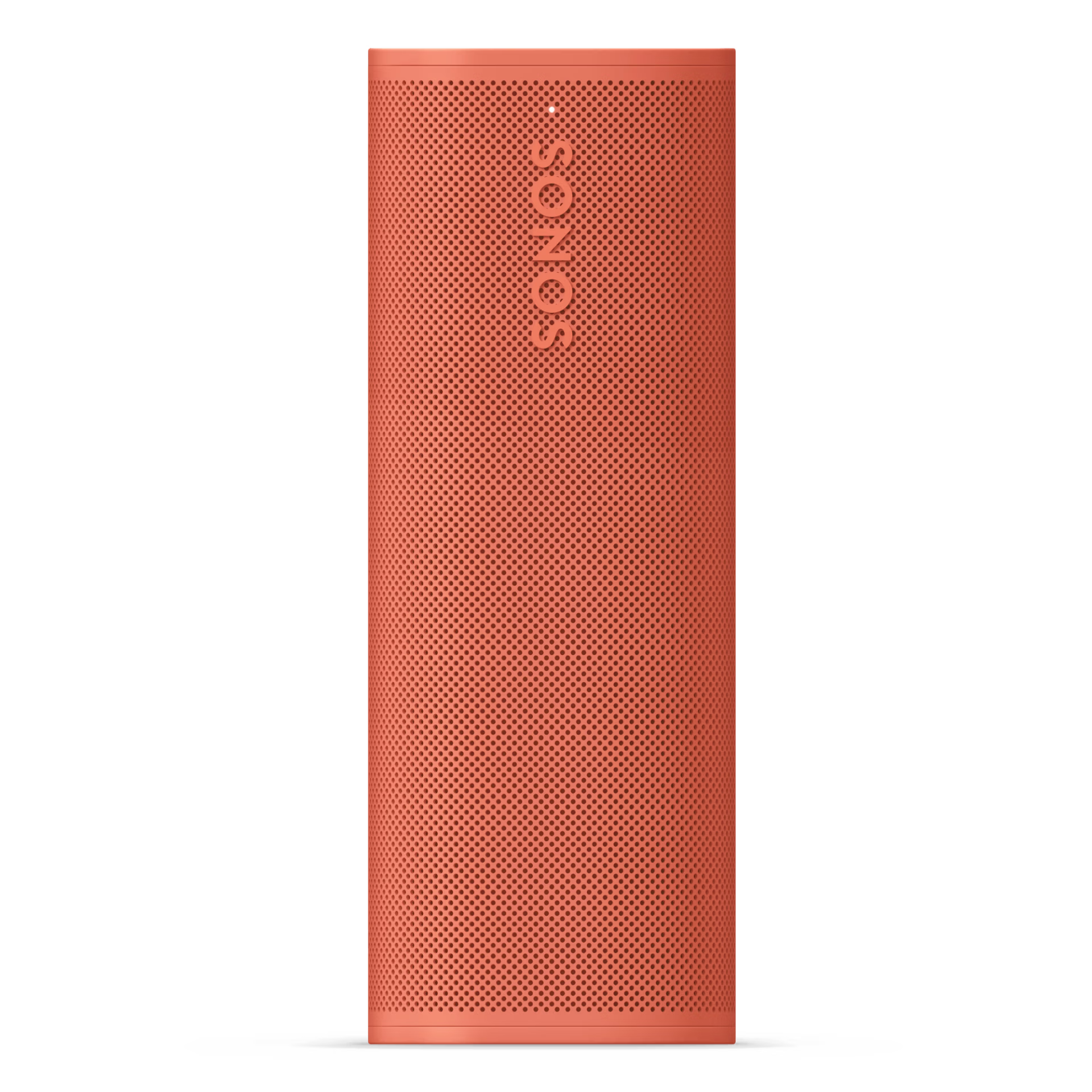 Sonos Roam 2 Red portable smart speaker – front view with bold red finish and grille
