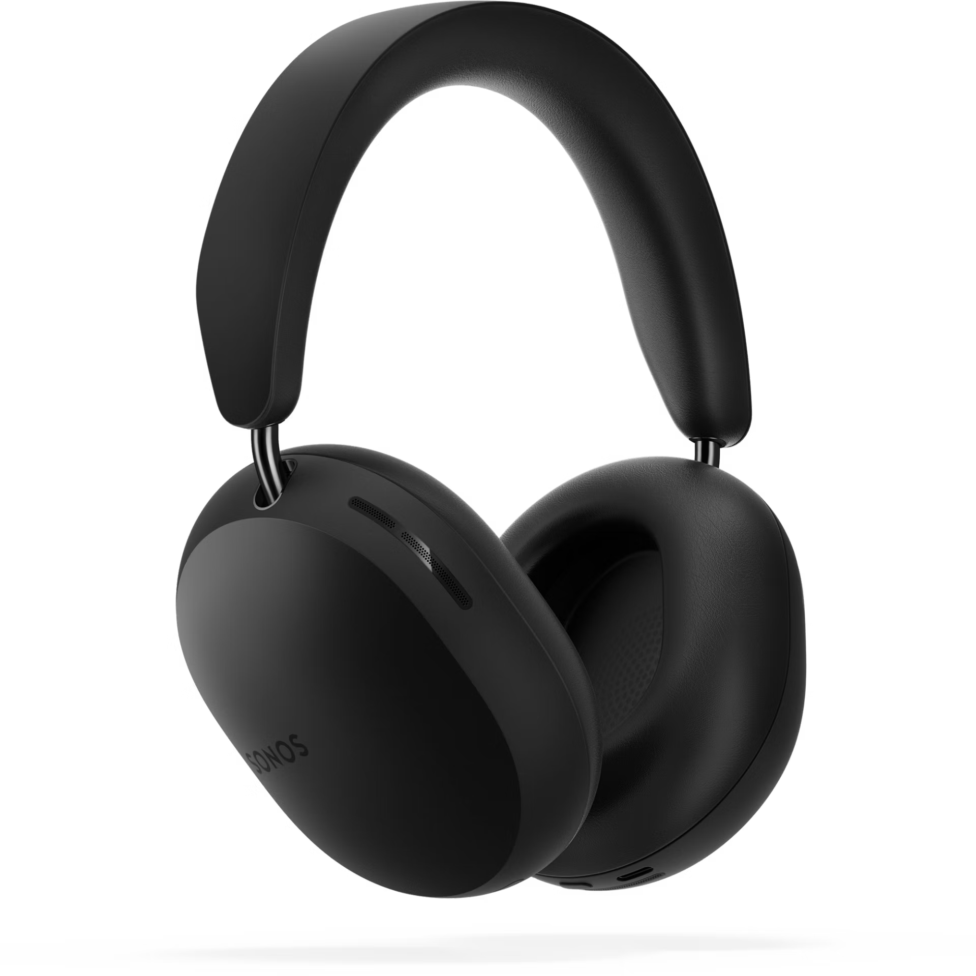 Sonos Ace black over-ear headphones folded flat showing compact travel-ready storage configuration