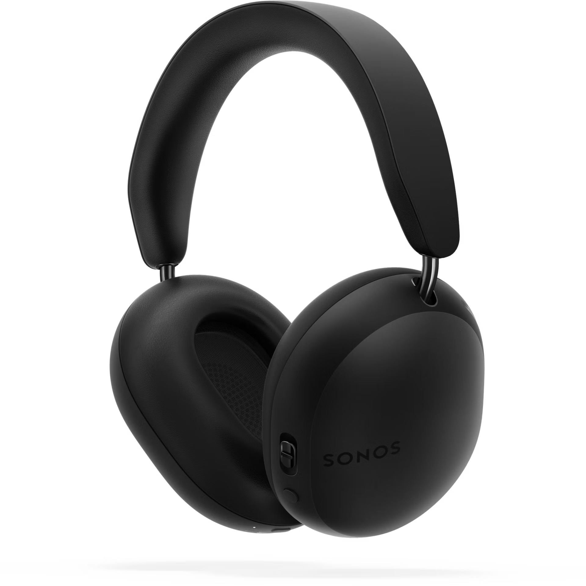 Sonos Ace black adjustable headband close-up showing stitched cushion and precision slider detail