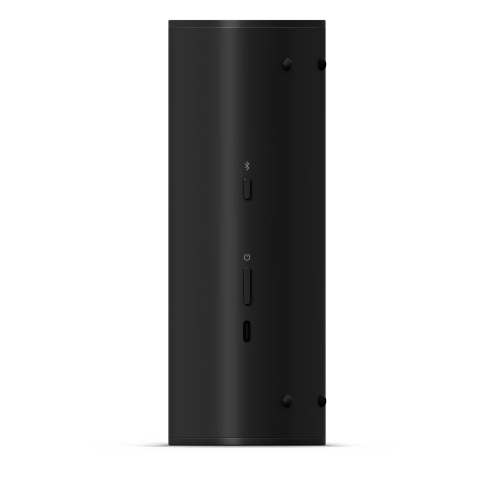 Sonos Roam 2 black top button controls close-up for play, skip, volume and voice assistant use